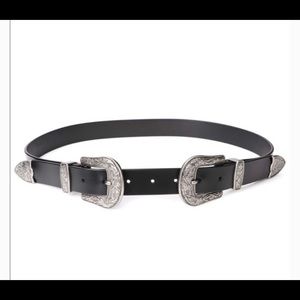 Topshop Faux Leather Double Buckle Belt
